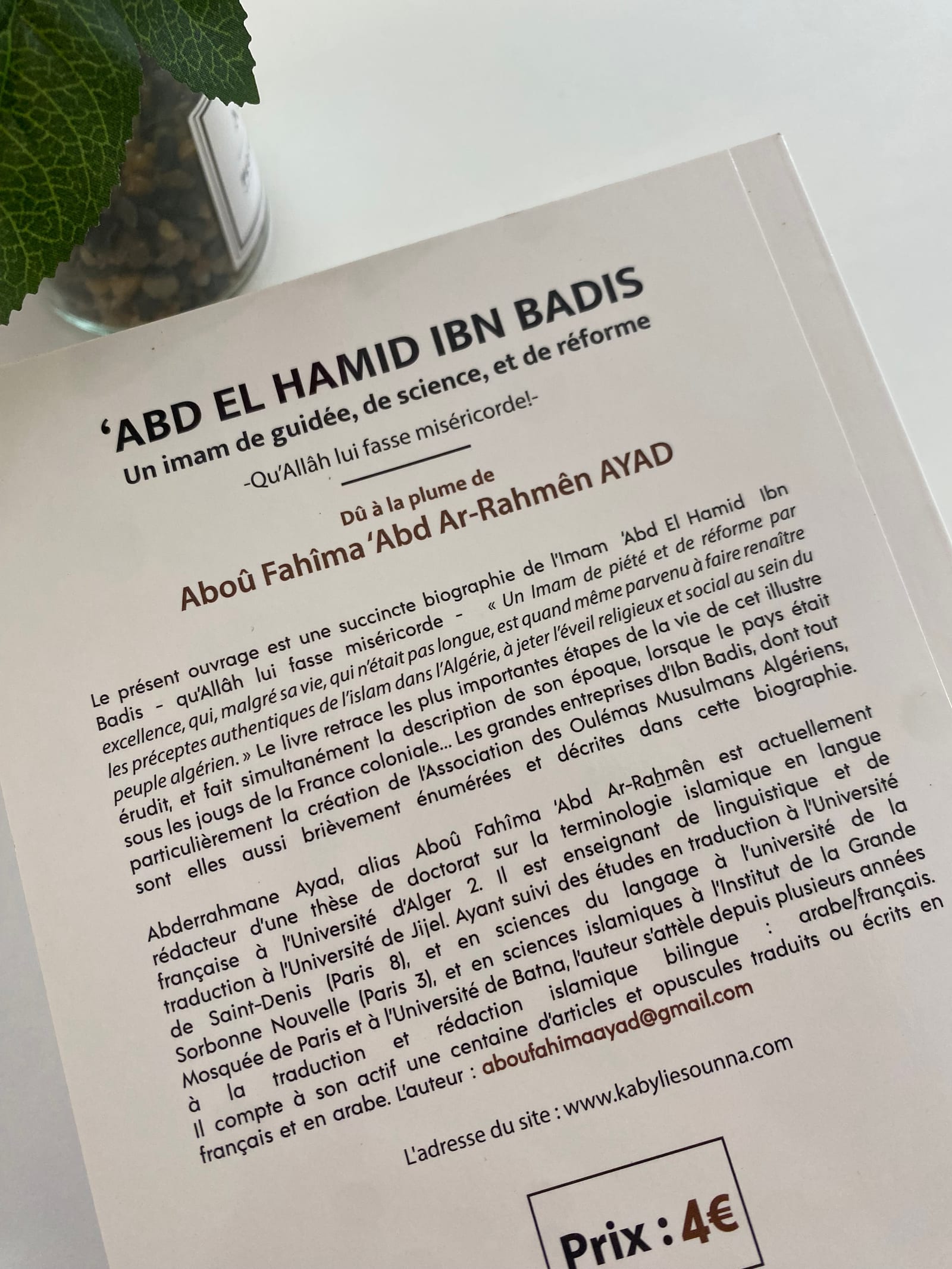 'Abd el hamid ibn badis un imam de guidée, de science, et de réforme  — Kitaberie, vue produit vue 2