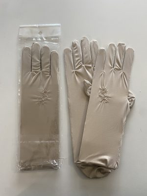 Gants fleuri beige