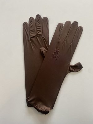 Gants fleuri chocolat